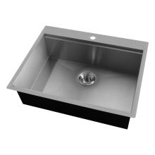 Modern drop-in handmade 304 stainless steel kitchen sinks 18/16 gauge undermount double bowls kitchen sink with drainboard